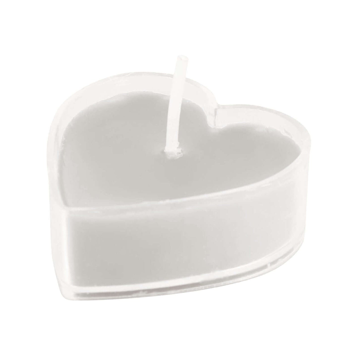 12-Pack Tealight Candles Heart Shaped Design White - Valentines Decor for Romantic Settings Mini