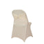 Stretch Spandex Chair Cover Ivory for Folding Chairs - Secure Fit Slipcover with Silver Rhinestone Buckled Sash Band