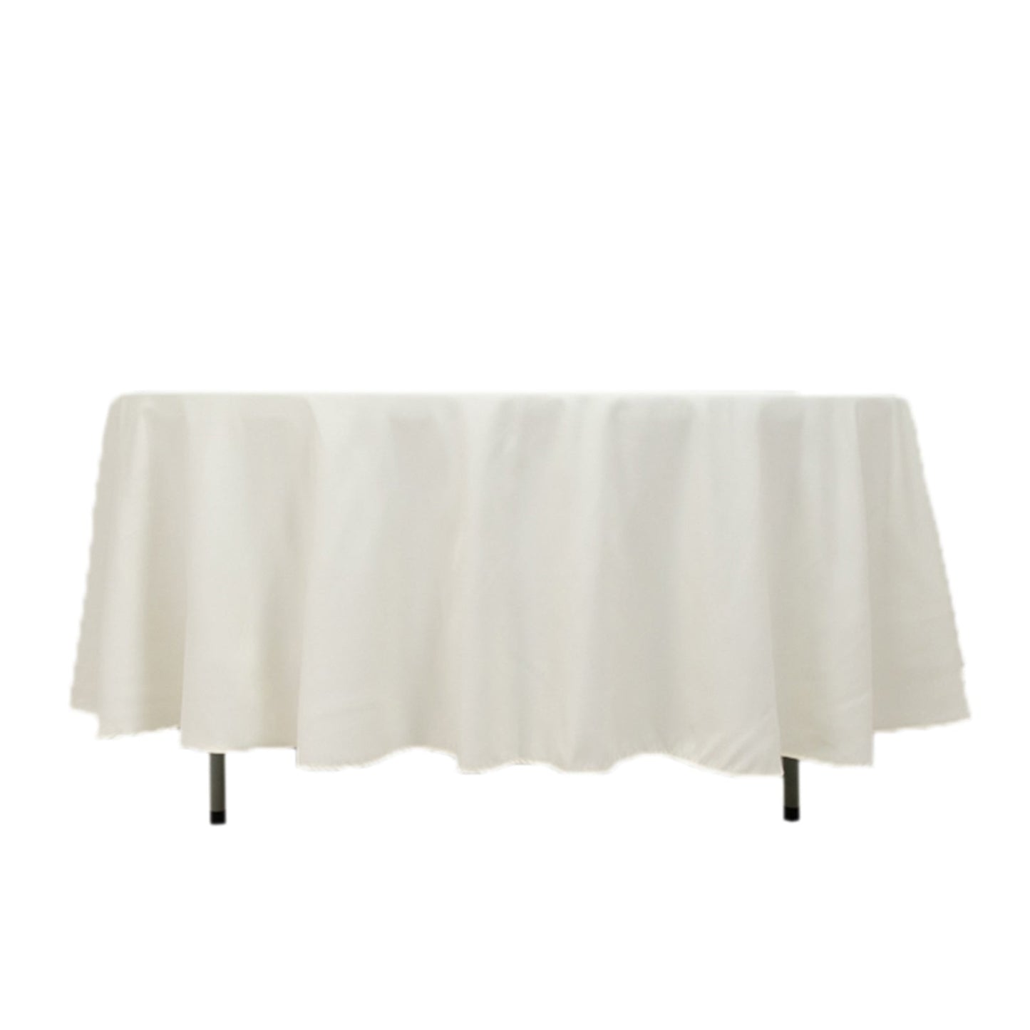 Cotton Blend 108" Round Tablecloth Ivory - Wrinkle-Resistant Design