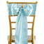 5 Pack Satin Chair Sashes Light Blue - Durable Chair Bows with Shiny Finish 6"x106"