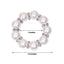 4 Pack 1.5" White Pearl Beads and Silver Rhinestone Napkin Rings, Elegant Round Serviette Buckle Napkin Holders