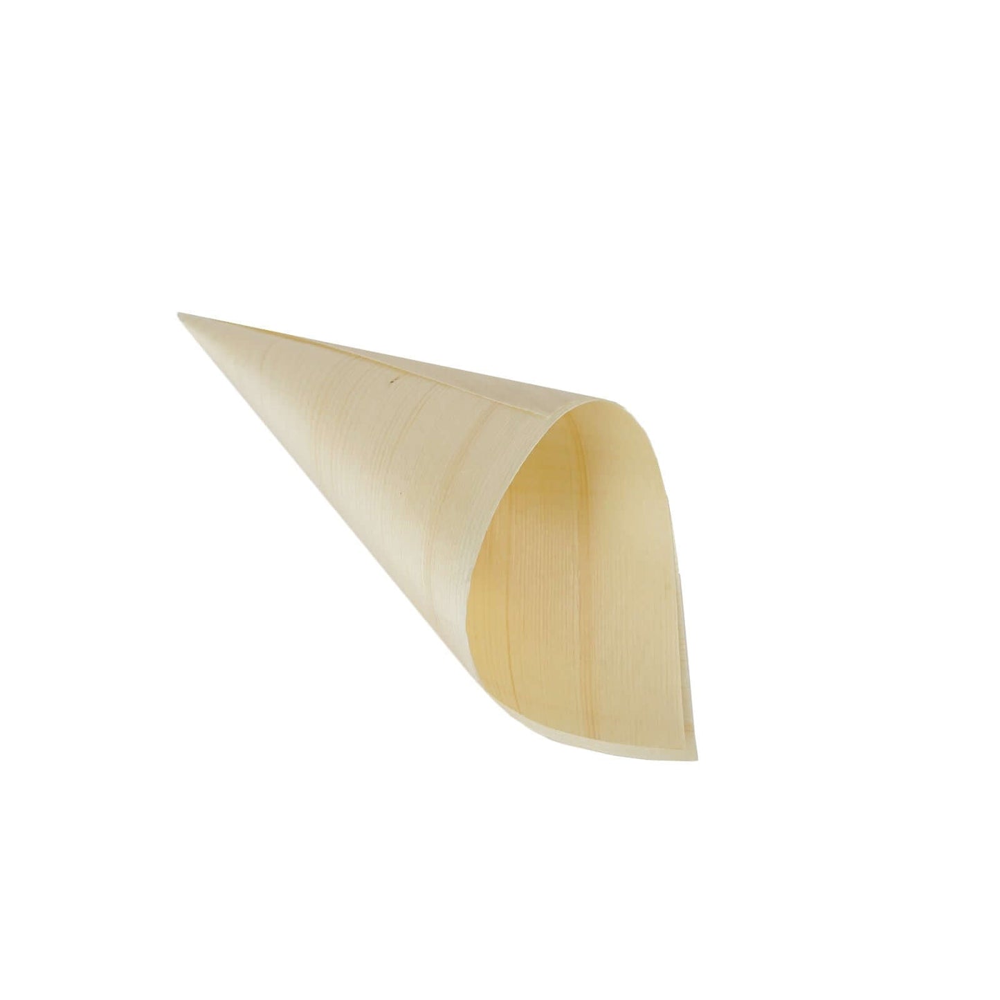50-Pack Pine Wood Food Cones Eco Friendly Natural Disposable Design - 100% Biodegradable Tasting Serving Cones 6"