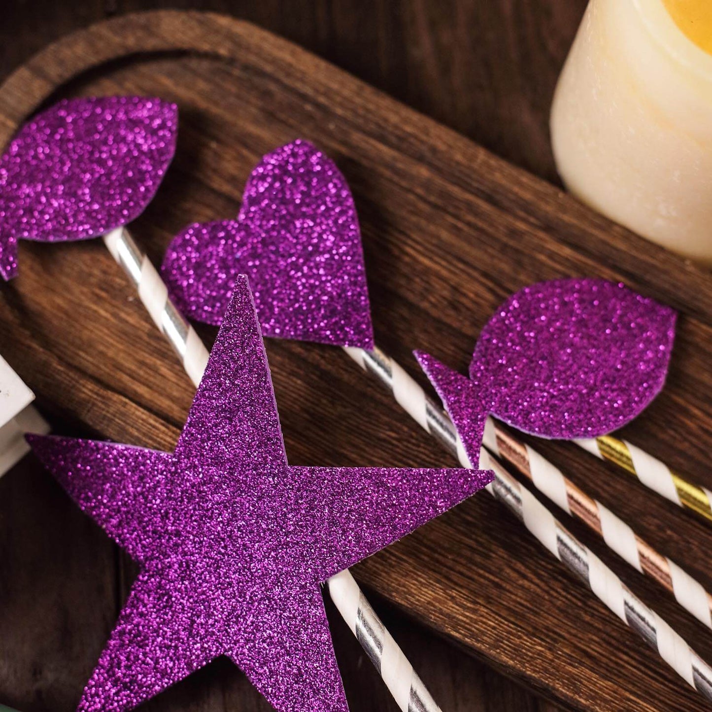 10 Pack Purple Self-Adhesive Glitter DIY Craft Foam Sheets - 12"x10"