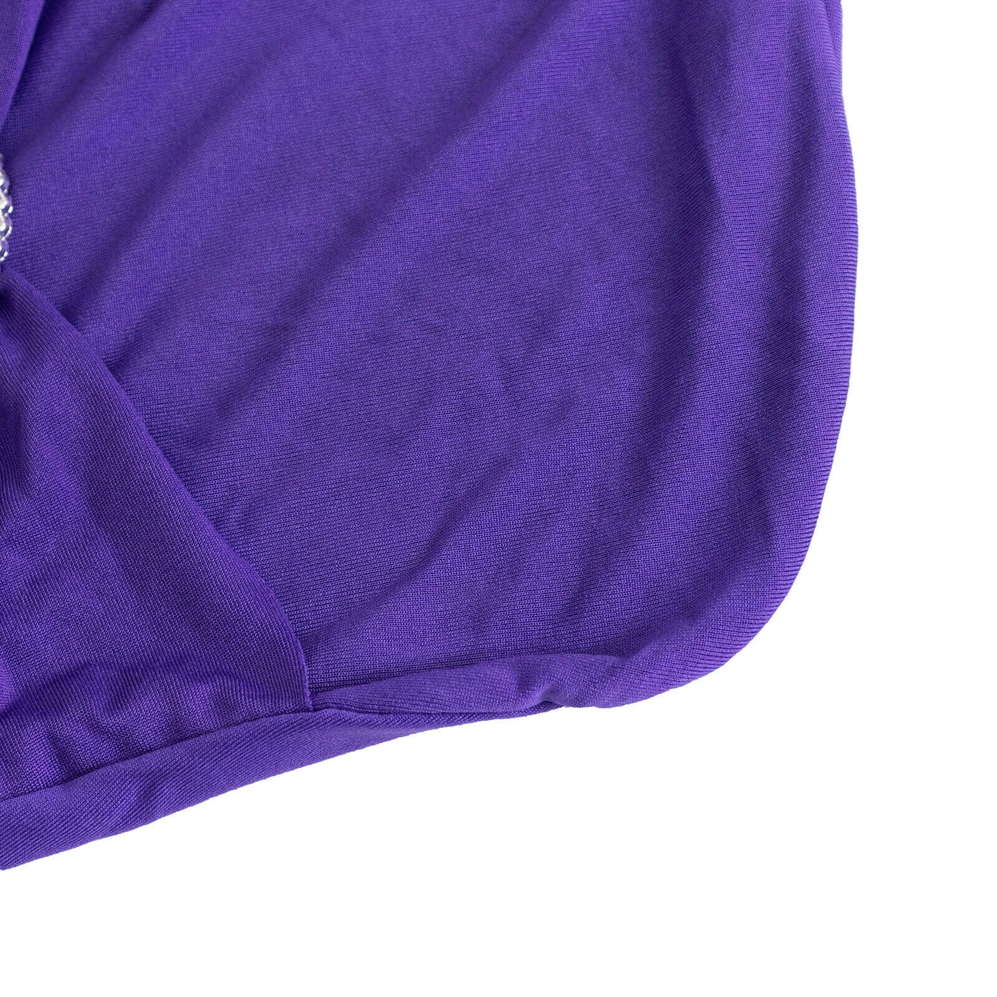 Stretch Spandex Chair Cover Purple for Folding Chairs - Secure Fit Slipcover with Silver Rhinestone Buckled Sash Band