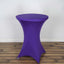 Spandex 30" Round Cocktail Table Cover Purple - Easy to Maintain Stretch Fitted Highboy Tablecloth