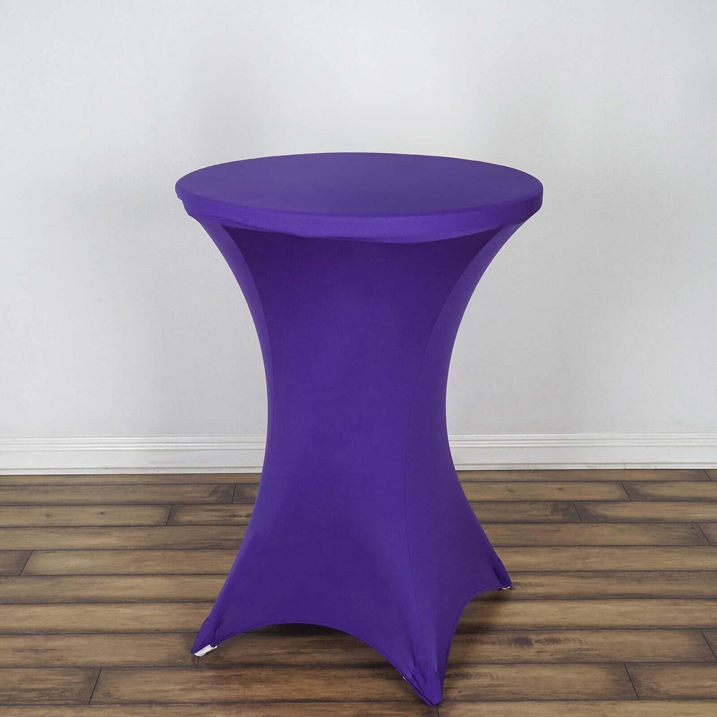 Spandex 30" Round Cocktail Table Cover Purple - Easy to Maintain Stretch Fitted Highboy Tablecloth