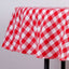 Polyester 70" Round Tablecloth White/Red - Checkered Buffalo Plaid Table Cover