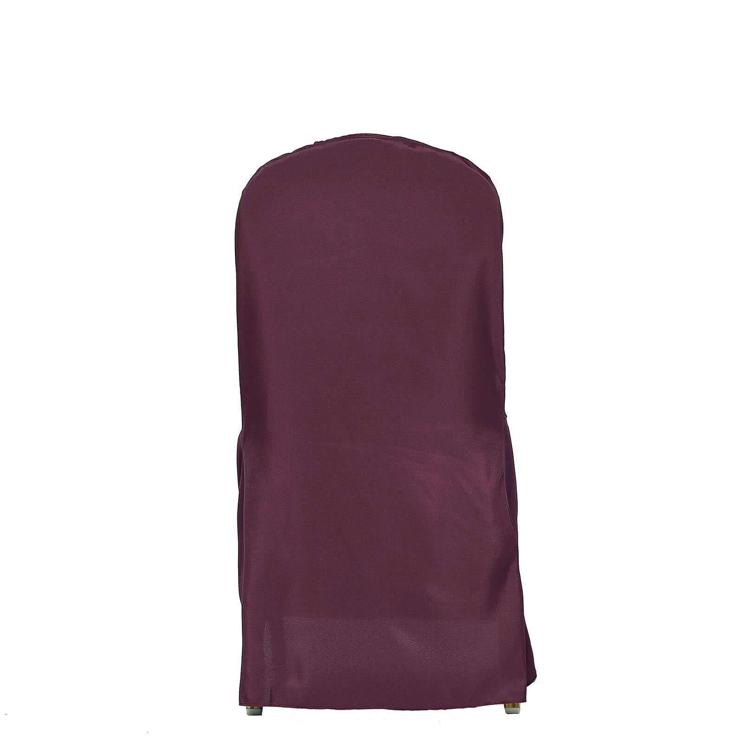 Polyester Slip On Banquet Chair Covers Burgundy - Stain-Resistant Reusable Durable Fabric