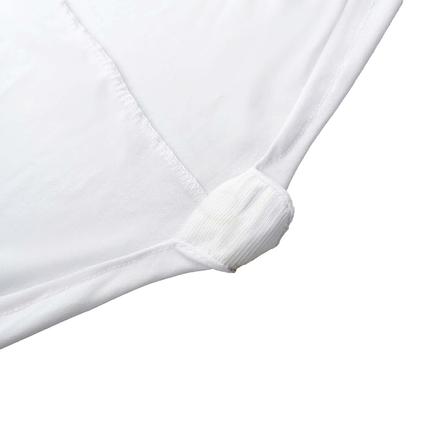 Stretch Spandex 72"x30" Rectangular Table Cover White with Curved Open Back Design Tailored Professional Look for Tradeshows, Events & Exhibitions