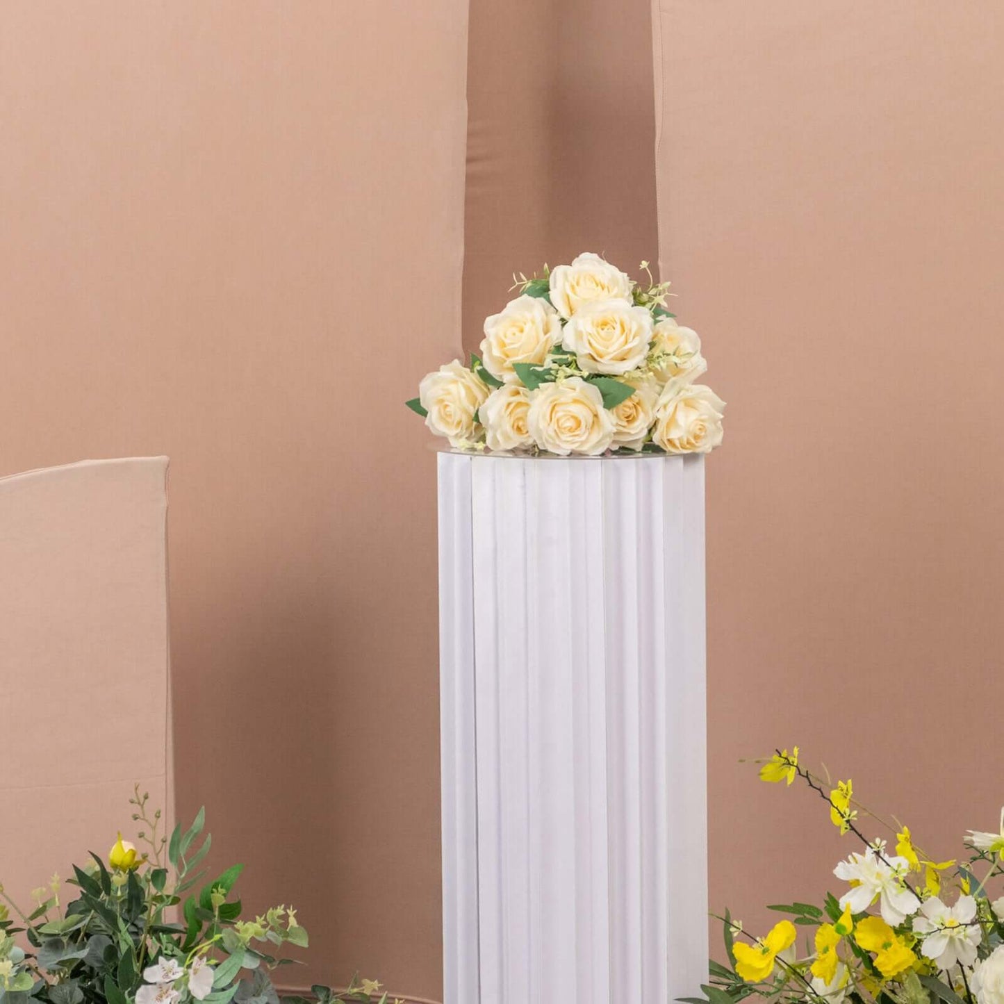 Set of 4 Matte Nude Spandex Half Moon Chiara Backdrop Stand Covers, Custom Fitted Wedding Arch Covers - 2.5ft,5ft,6ft,7ft