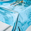 Metallic Foil Tablecloth Square Turquoise - Stylish Disposable Party Cover 50"x50"