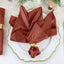 5 Pack Premium Velvet 20"x20" Napkins Terracotta (Rust) - Soft Sheen Finish Cloth Napkins
