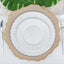 12-Pack Plastic Dessert Plates White Flair Rim - Sturdy Disposable Salad Plates 7.5"