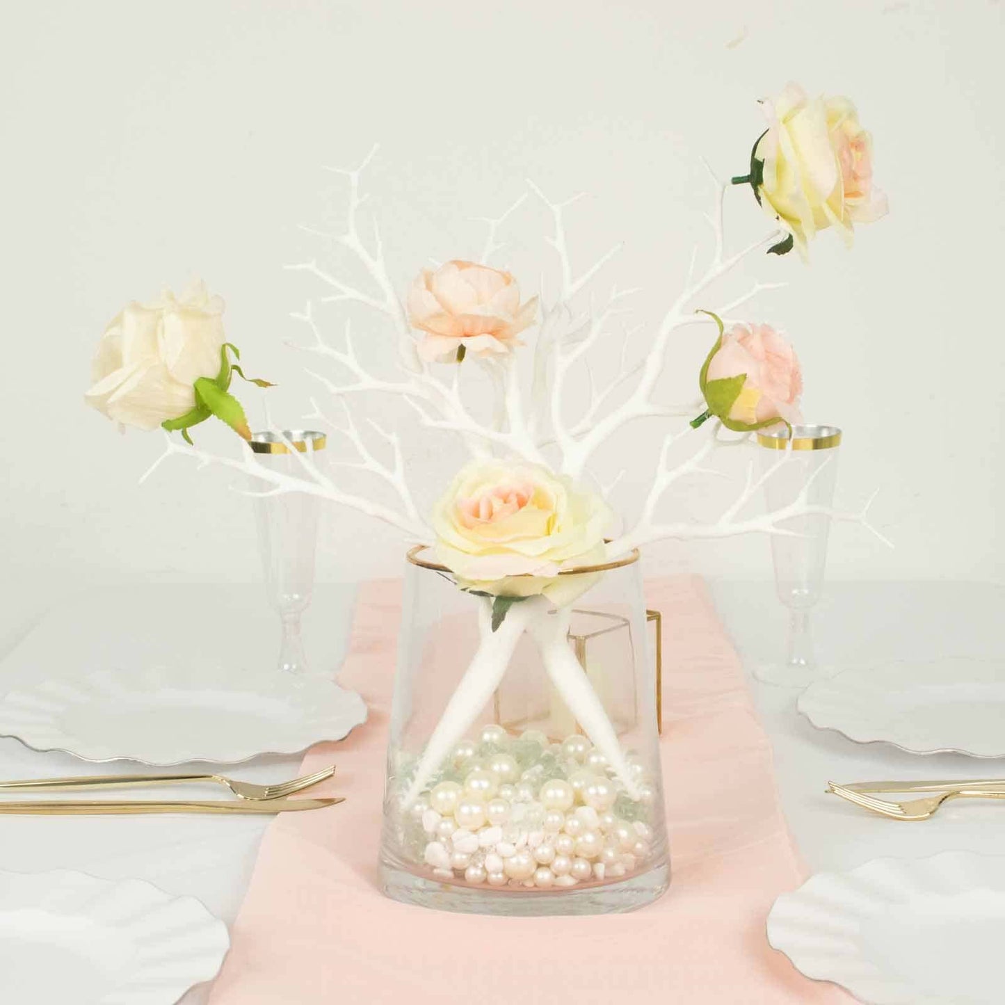 10-Pack Artificial Manzanita Tree Branch White for Vase Filler Home Wedding Centerpiece Ornament 14"