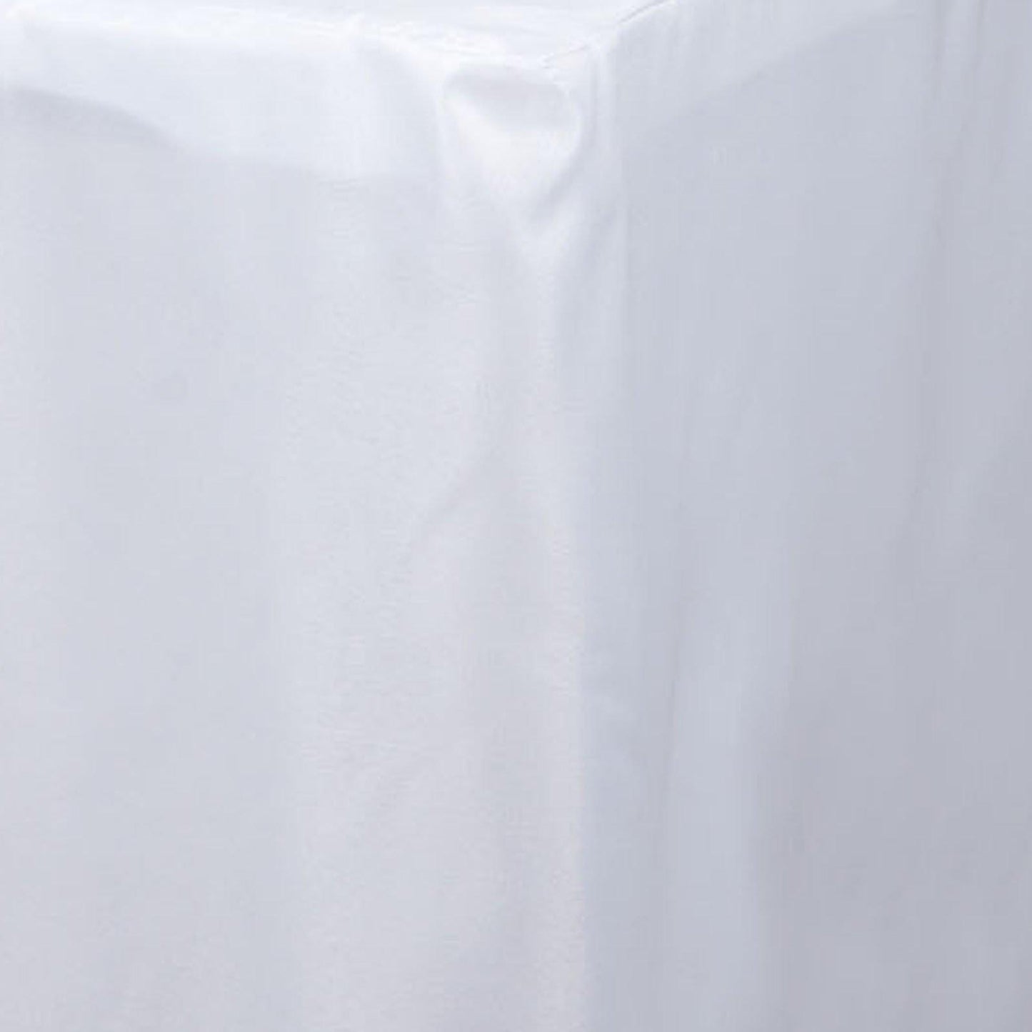 Fitted Polyester 96"x30" Rectangle Tablecloth White - Durable and Easy to Maintain Table Cover for Trade Shows, Catering & Events