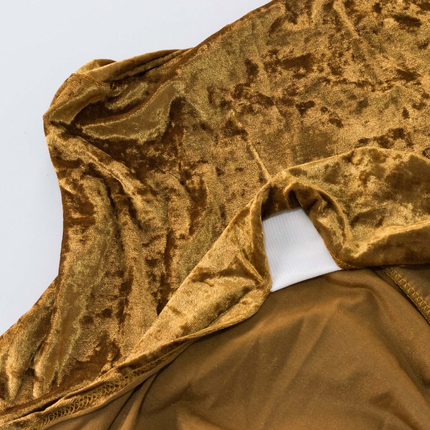 Crushed Velvet Fitted Rectangular 6ft Table Cover Gold - Wrinkle-Free Stretchy Tablecloth