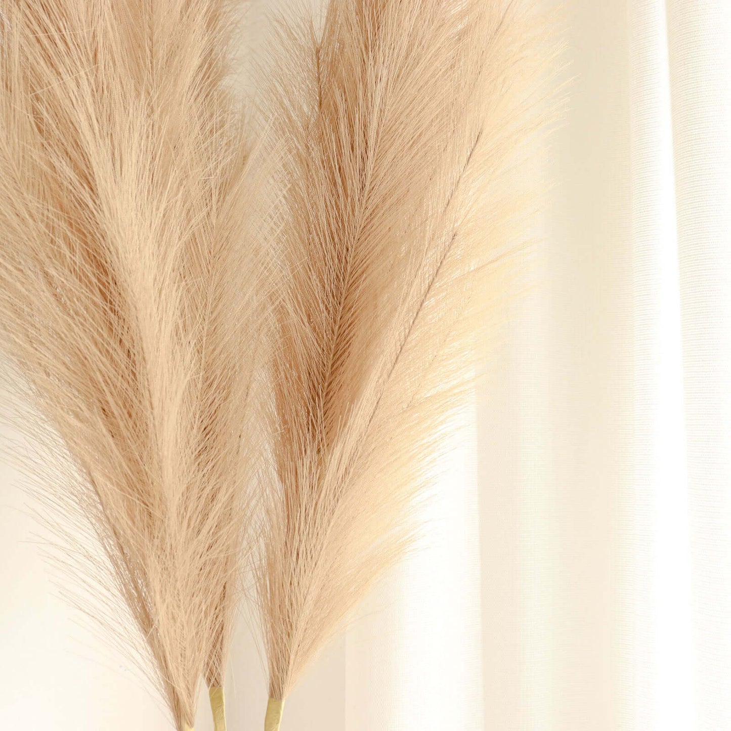 3 Stems Artificial Pampas Grass Decor Taupe - Soft Realistic Faux Ornamental Grass Branches for Rustic Boho Chic Backdrops Floral Styling & Vase Displays 44"