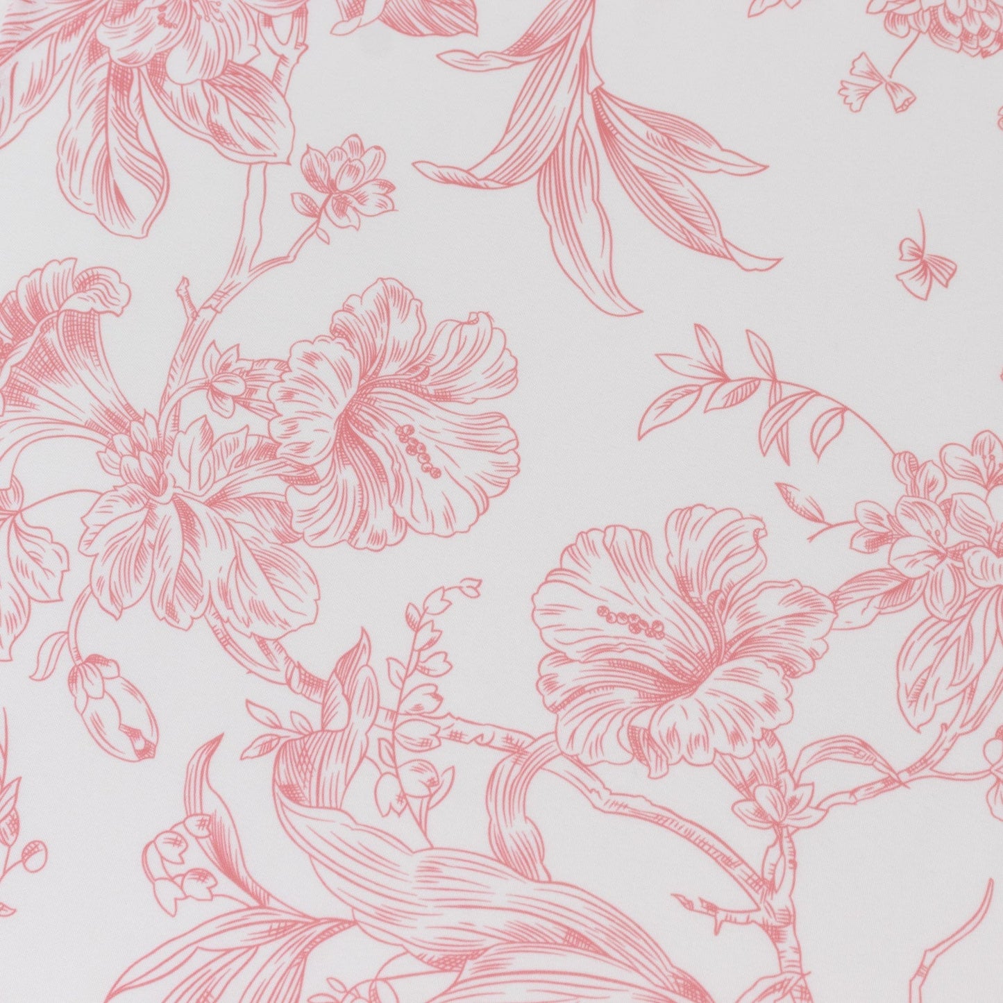 5-Pack French Toile Polyester Cloth Napkins â€“ 17"x17" Pink and White Reusable Table Napkins in Floral Design for Events & Dining