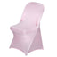 Stretch Spandex Chair Cover Pink for Folding Chairs - Reusable & Wrinkle-Resistant 160GSM Fitted Slipcover