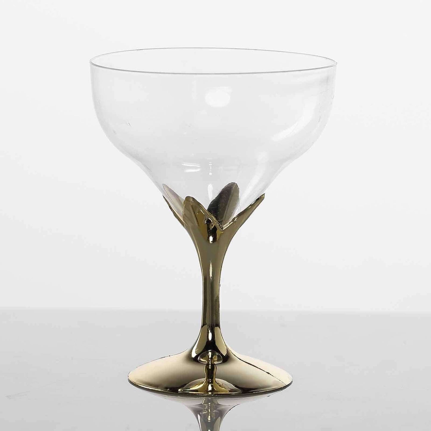 6-Pack Plastic Champagne Glasses Gold Hard Material - Durable Disposable Goblets for Wine 5oz