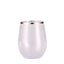 12-Pack Plastic Wine Tumblers Clear with Gold Rim - Reusable Drinkware 12oz