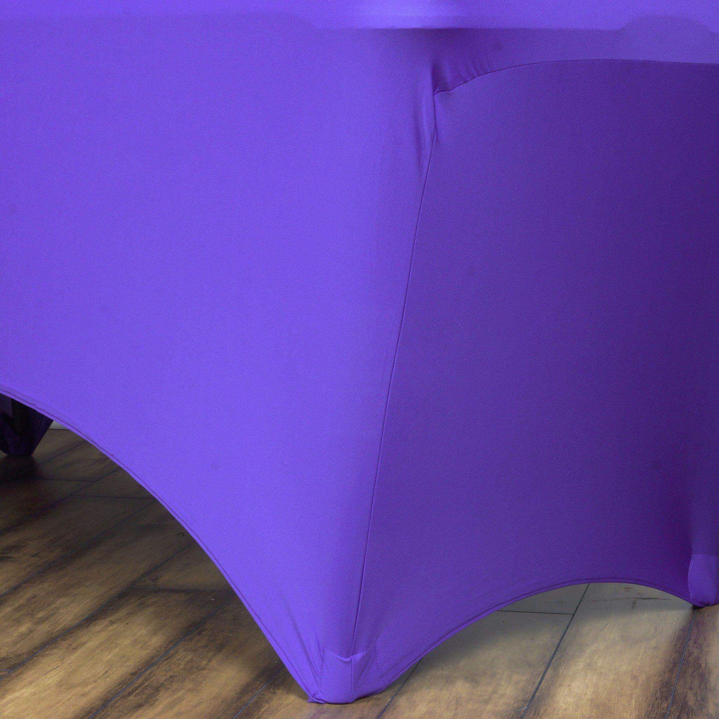 Stretch Spandex 6ft Rectangle Tablecloth Purple - Durable Form-Fitting Table Cover