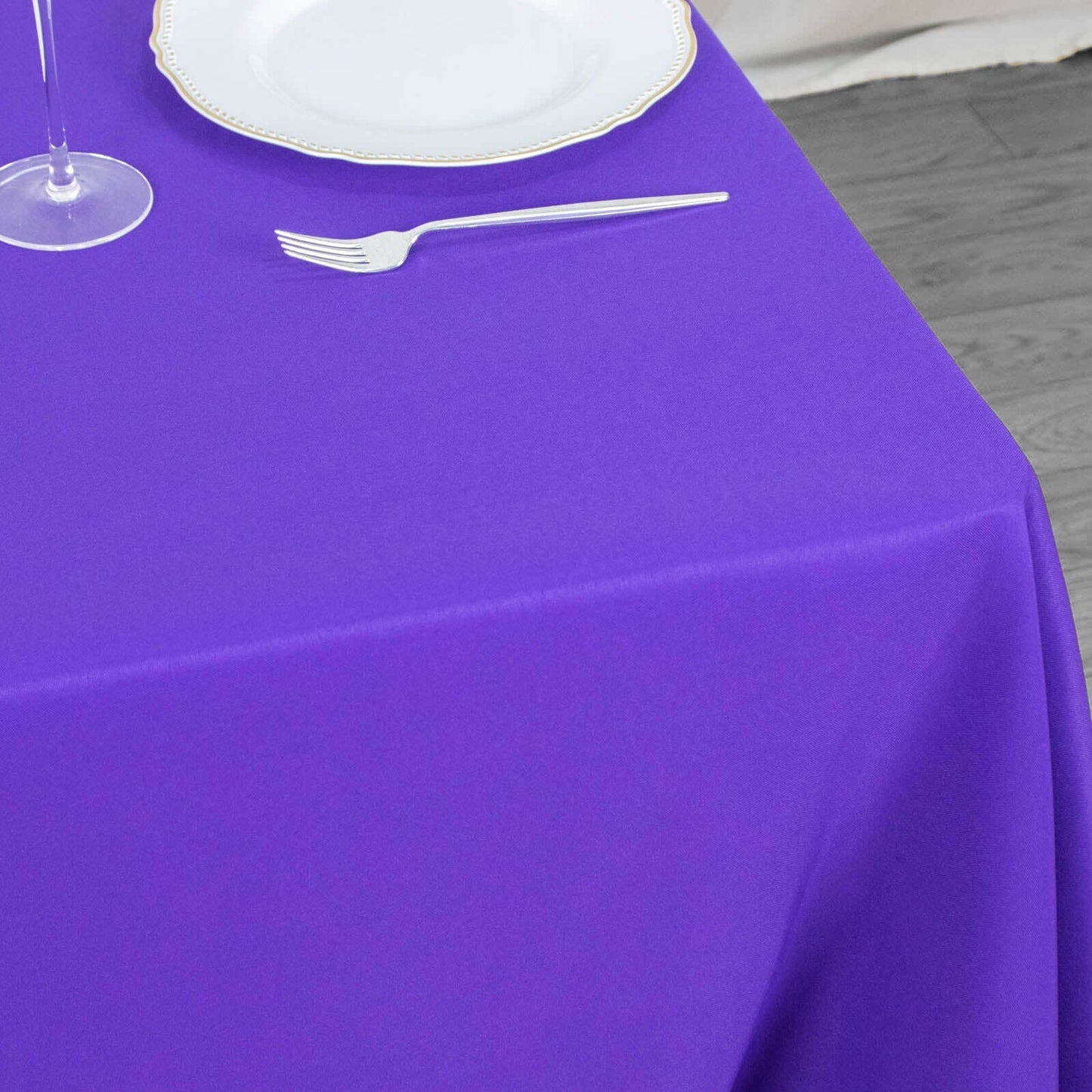 Premium Polyester 70"x70" Table Overlay Square Tablecloth Purple 220GSM Wrinkle-Resistant Table Cover