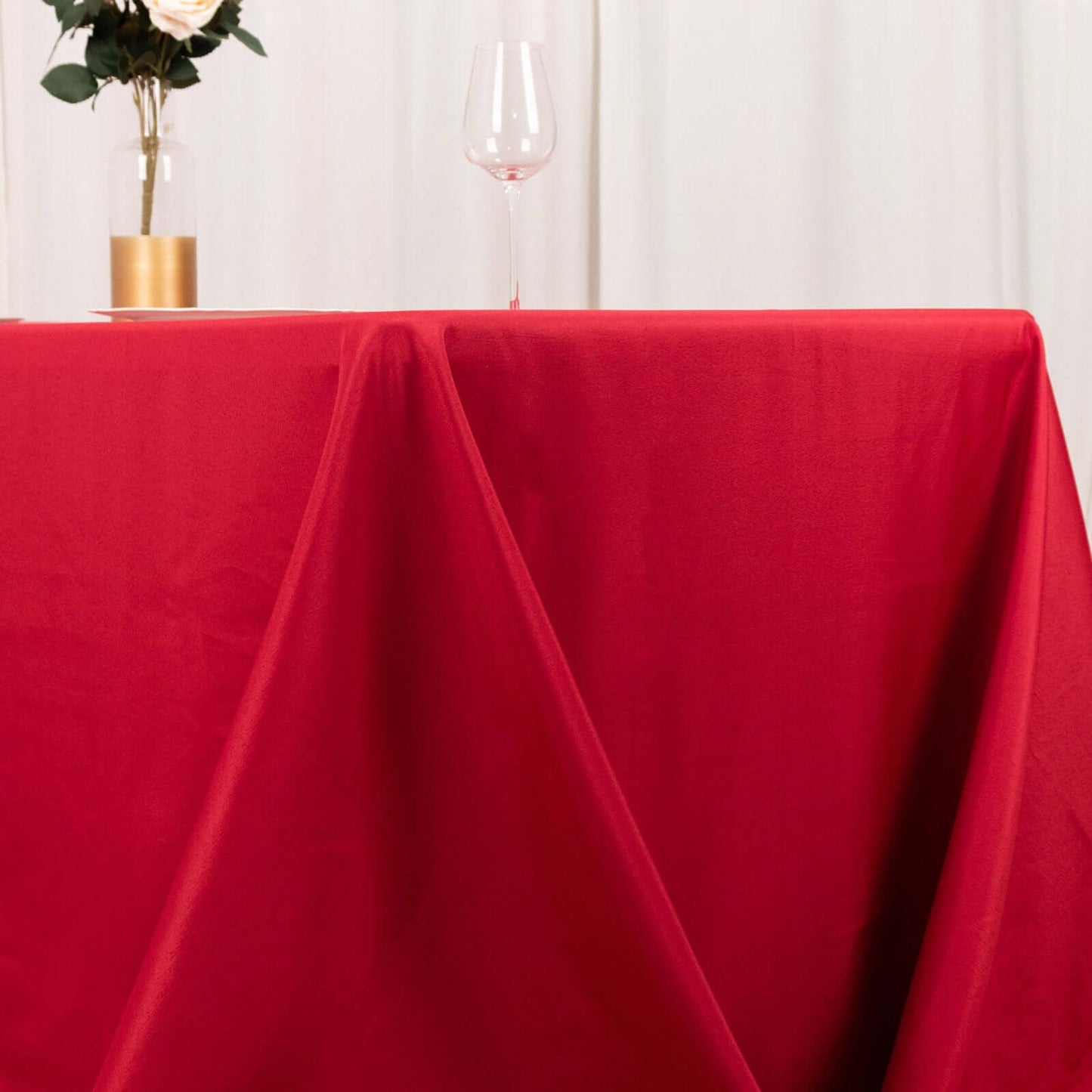 Polyester 90"x132" Rectangle Tablecloth Wine - Seamless Wrinkle-Resistant Table Cover