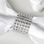 10 Pack Rhinestone Napkin Rings with Velcro Brooch Buckle Silver - Stylish Design for Chair Sashes