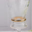 6-Pack Clear Wine Glasses â€“ 9oz Real Glass, Ribbed Design with Gold Ring Accent, Elegant Glassware for Celebrations â€“ 9" Tall