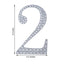 Decorative Rhinestone Number "2" Stickers, Glitter Adhesive Craft Numbers Silver DIY Sparkle Embellishments 6"