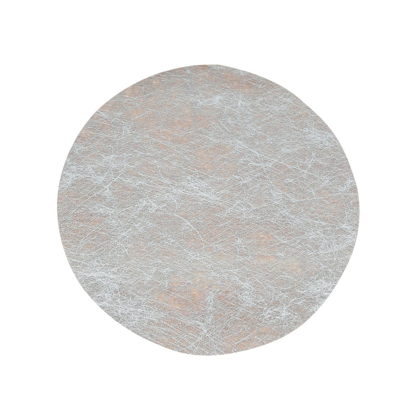 50 Pack Disposable Metallic Silver Placemats, 13" Non-Woven Mesh Fiber Round Table Mats for Dining & Events
