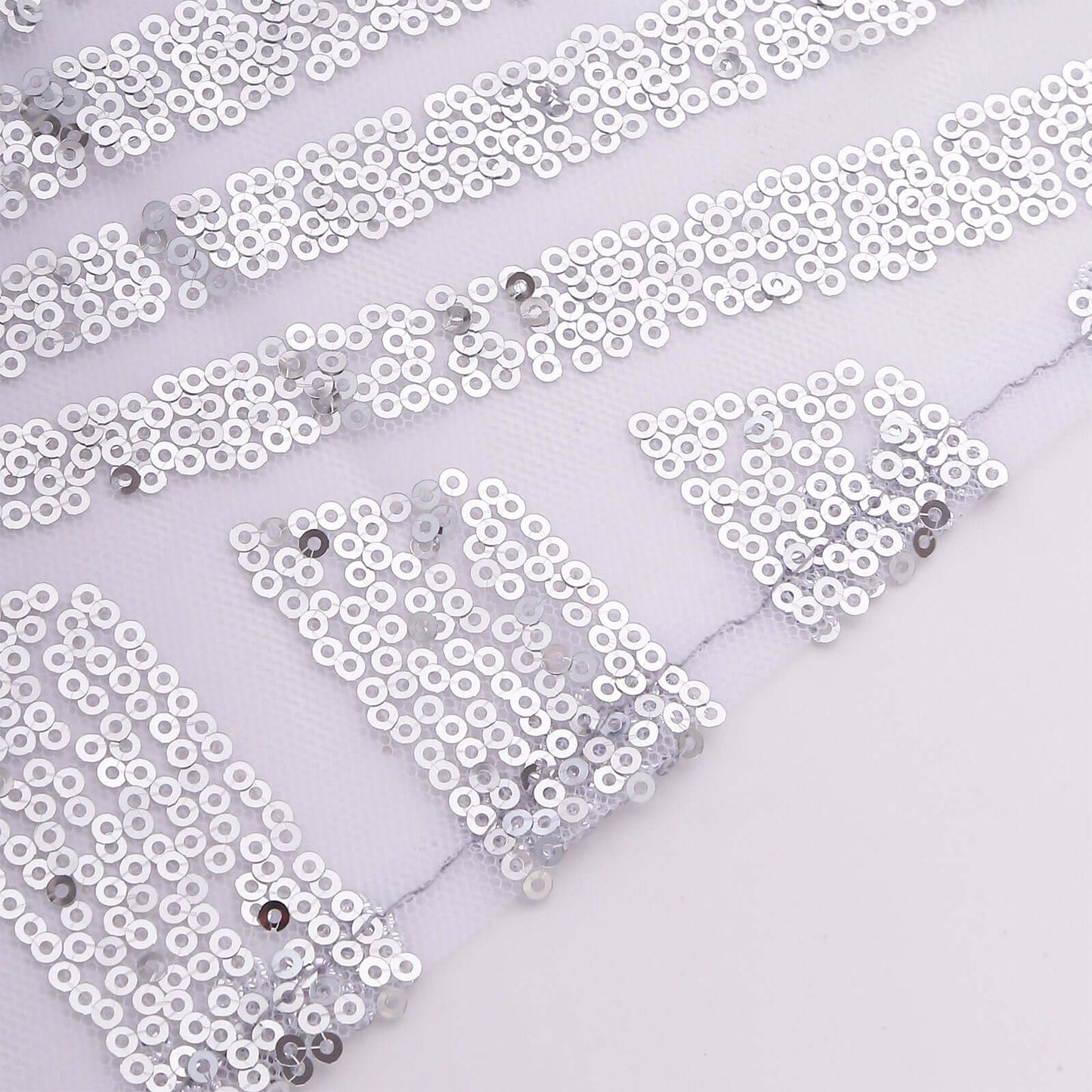 Sequin Napkins 20"x20" Silver - Diamond Pattern Reusable Napkin