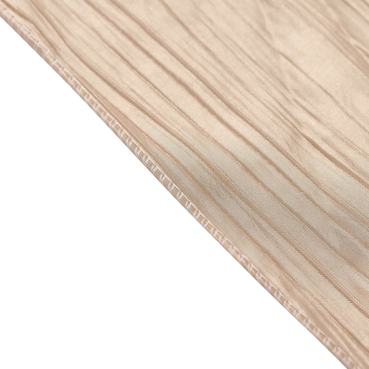 5 Pack Taffeta 6"x106" Chair Sashes Beige Accordion Crinkle Texture - Stylish Decor for Weddings & Gatherings