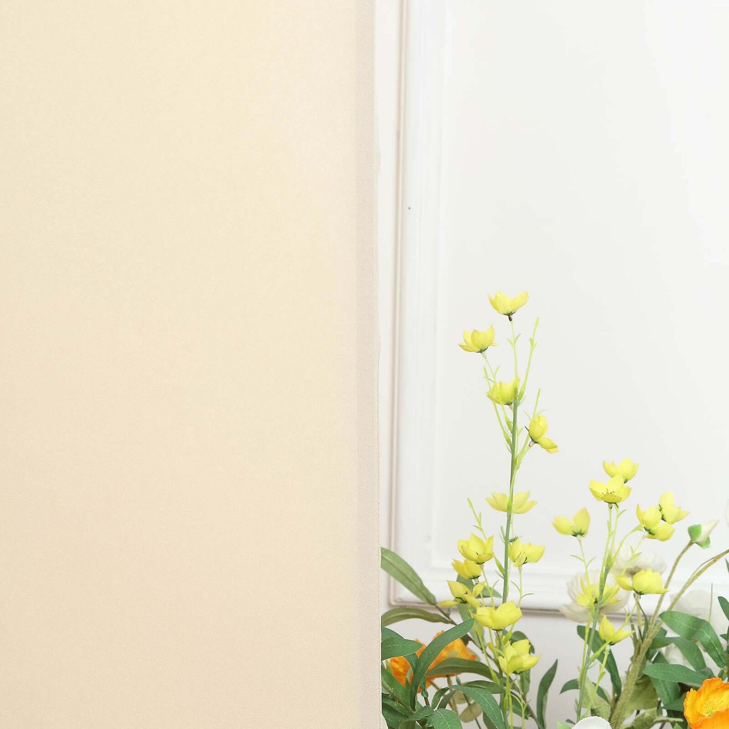 7ft Matte Beige Spandex Half Moon Chiara Backdrop Stand Cover, Custom Fitted Wedding Arch Cover