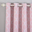 2 Pack White Blush Lattice Print Thermal Blackout Curtains With Chrome Grommet Window Treatment Panels - 52"x108"