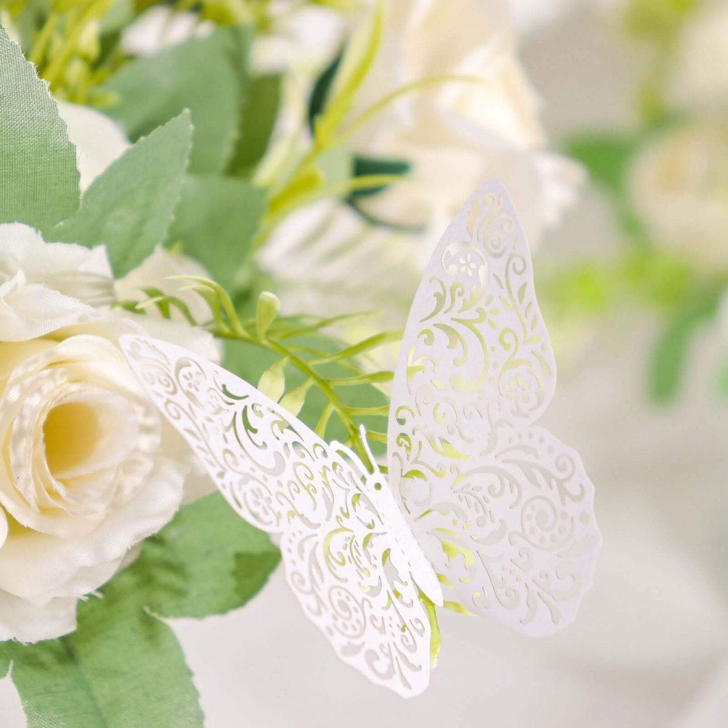 12-Pack 3D Butterfly Wall Decals, DIY Removable Mural Stickers White Cake Decorations Eye-Catching Design