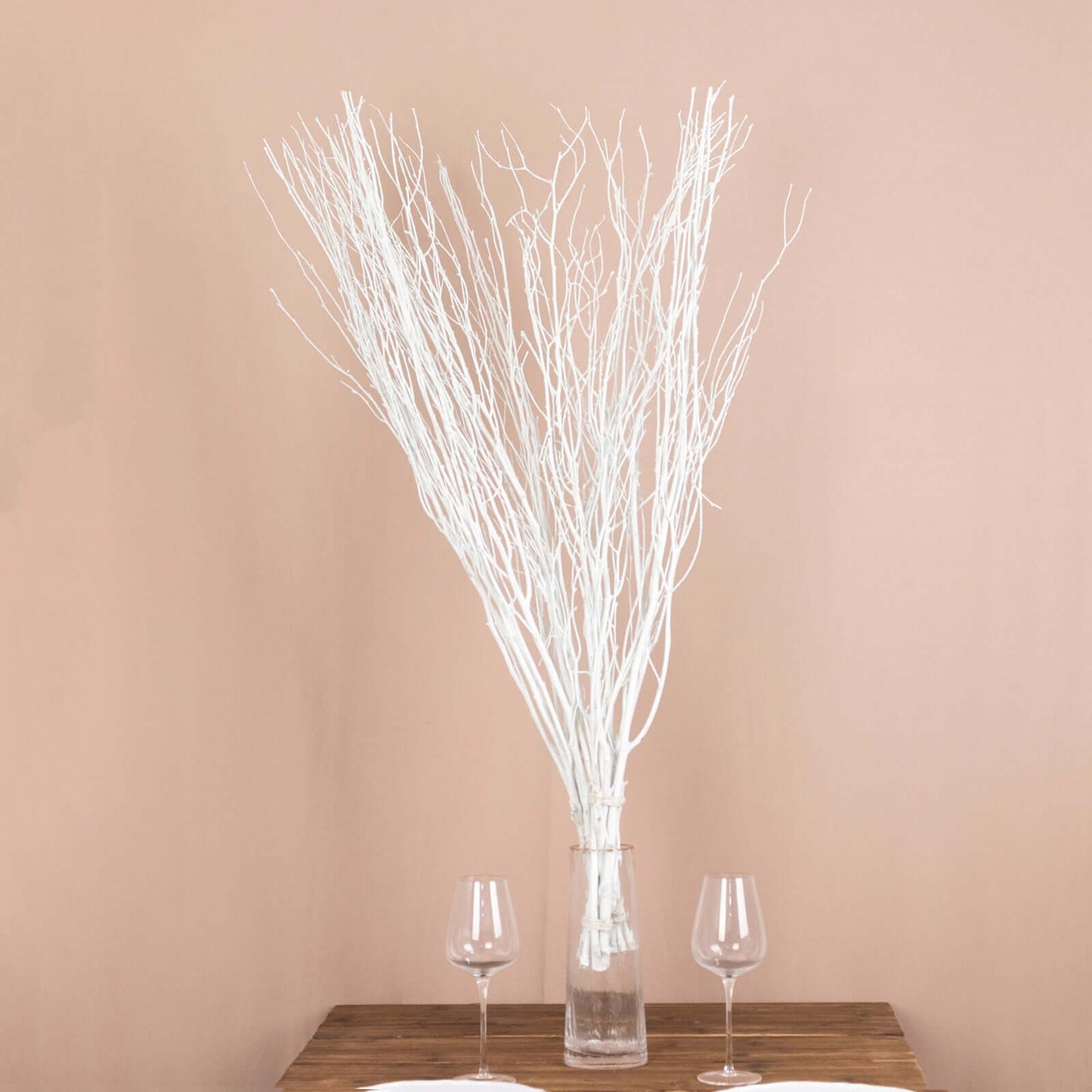 6-Pack Natural Birch Tree Branches 46" White - Versatile Extra Long Decorative Dried Willow Twigs Sticks for Vase Centerpiece Wedding Decor