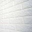 10 Pack White foam Brick Peel And Stick 3D Wall Tile Panels - Covers 58sq.ft
