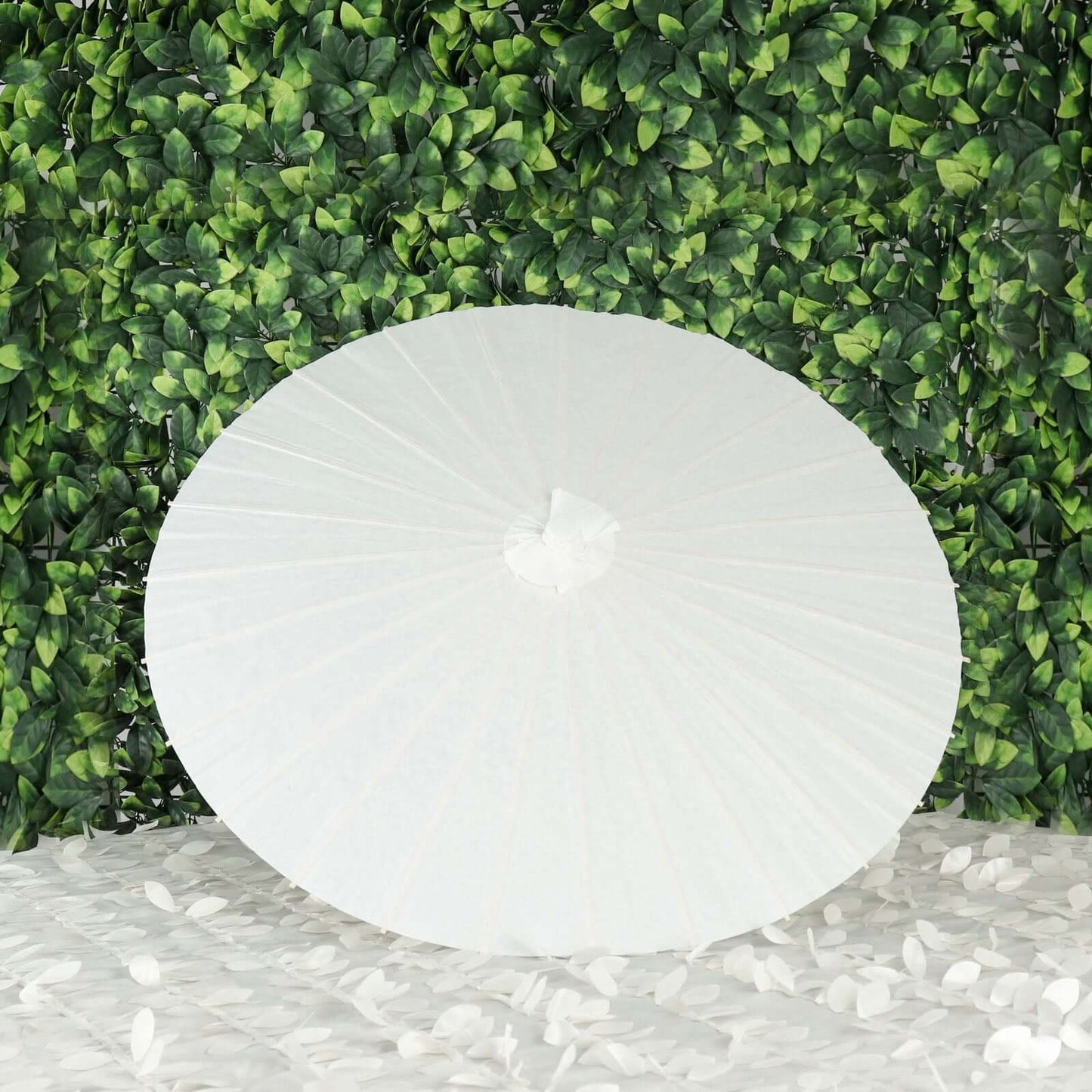 2-Pack Paper and Bamboo Parasol Umbrellas White - Perfect Bridal Shower Photo Props and Table Decorations 32"