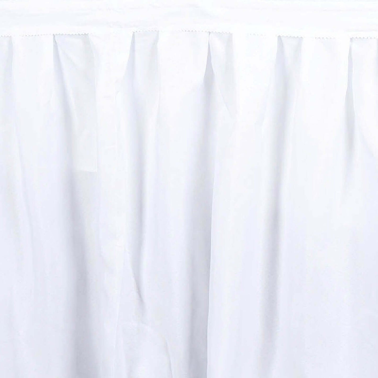 Polyester 21ft Table Skirt White - Classic Pleated Design for Weddings & Events