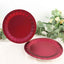 25-Pack Paper 9" Round Dinner Plates in Burgundy with Geometric Prism Rim - Disposable 400GSM Party Plates