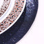 6-Pack Placemats Glitter Design Navy Blue Sparkle Round - Non-Slip Decorative Dining Table Mats 13"