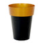2-Pack Flower Plant Pots Medium Design Black with Gold Rim - Plastic Indoor Decorative Planters 6"