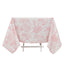Polyester 70"x70" Square Tablecloth White - Pink French Toile Pattern for Elegant Occasions