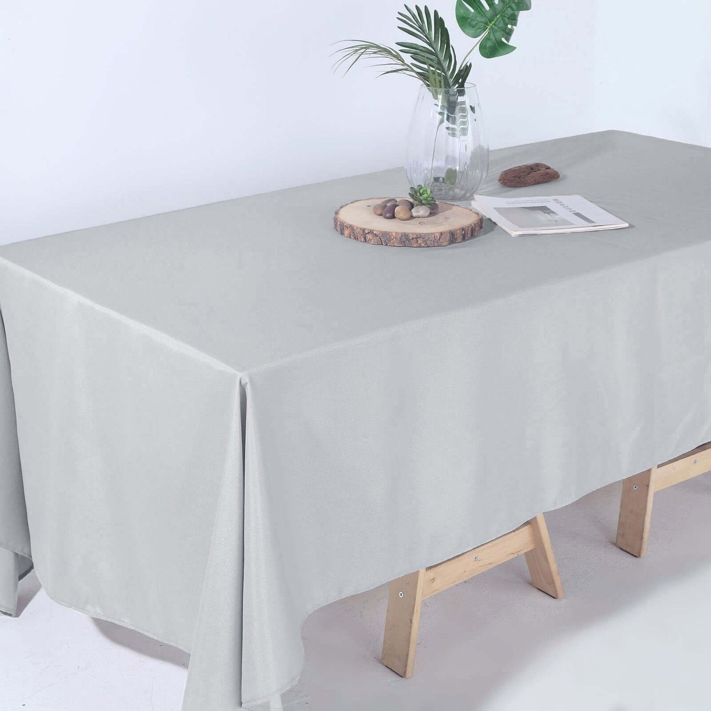 Polyester 72"x120" Rectangle Tablecloth Silver - Durable and Stylish Table Cover