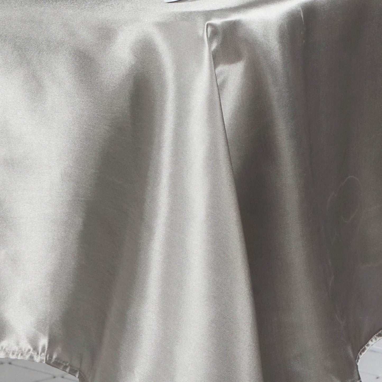 Satin Rectangular 60"x102" Tablecloth Silver - Smooth and Lustrous Table Cover