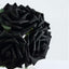 24 Roses 5" Black Artificial Foam Flowers With Stem Wire and Leaves
