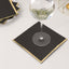 50-Pack Paper Beverage Napkins with Gold Foil Edge Black - Disposable 2 Ply Cocktail Napkins for Events 6.5"x6.5"