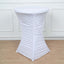 Heavy Duty Spandex 30" Fitted Round Cocktail Table Cover White Ruched Pleated - Durable Stretch Design